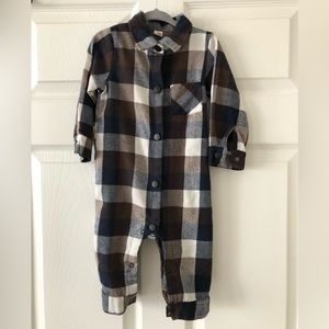 WORN ONCE infant flannel onesie. Size 12 months.